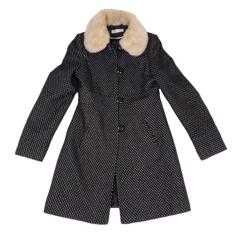 Topshop Black and Cream Trench Coat